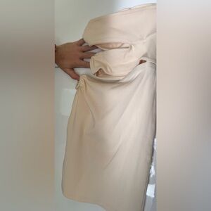 Bordeaux Cream One Shoulder Dress